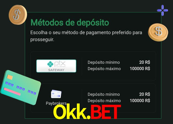 O cassino Okk.Bet oferece uma grande variedade de métodos de pagamento